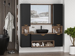 Brevita Пенал подвесной Bergen 35 R дуб галифакс олово/черный – фотография-7