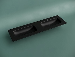 Ceramicanova Мебельная раковина Grace 161 с двумя чашами CN7023MB чёрный матовый – фотография-3