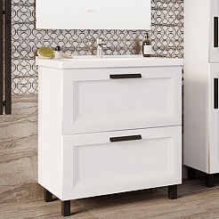 ASB-Mebel Тумба с раковиной София 80 белая матовая – фотография-2