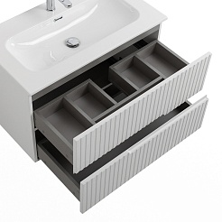 Cezares Тумба под раковину Duet-N 80 подвесная ясень белый софт – фотография-4