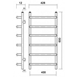 Domoterm Полотенцесушитель Стефано П6 400*600 АБР – фотография-2