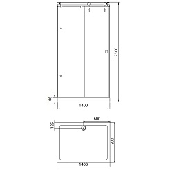 Aquanet  Душевой уголок "Gamma 140x80-12 L" – фотография-2