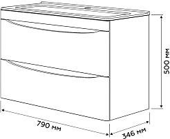 Vivon Тумба с раковиной Ostin 80 подвесная черная матовая – фотография-12