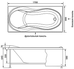 Aquanet Акриловая ванна Grenada 170х80 см – фотография-8