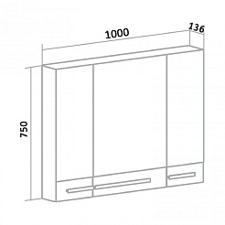 Runo Зеркало-шкаф для ванной Вудлайн 100 – фотография-4