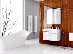 Aqwella Тумба с раковиной Милан 80 подвесная, с дверцами – фотография-2