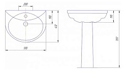Rosa Пьедестал для раковины Плюс белый – фотография-3