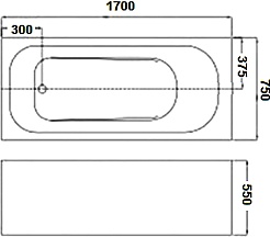 WeltWasser Акриловая ванна WW HB Oker 170x75 WT – фотография-3