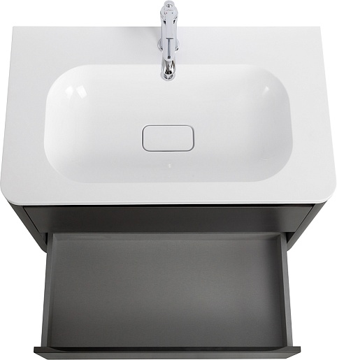 Cezares Тумба под раковину Relax 80 подвесная оружейная сталь – картинка-5