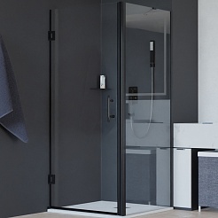 RGW Душевой уголок Hotel HO-045B (HO-011B + Z-050-2B + O-204B) 70x70 профиль черный стекло прозрачное – фотография-1