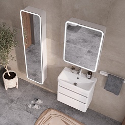 Equil Тумба под раковину Soldi 70 2 ящика подвесная белый софт – фотография-9