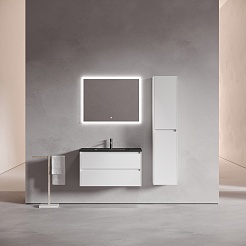 Sancos Тумба с раковиной Libra 90 белый глянец раковина Element 91 CN7002MB – фотография-5