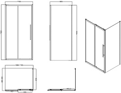 Esbano Душевой уголок Flex 110x90 ESF-119PS-C профиль хром стекло прозрачное – фотография-9