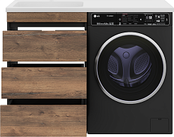 Misty Мебель для ванной Коломбо 120 L под стиральную машину дуб галифакс/антрацит – фотография-5