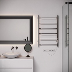 Aringa Полотенцесушитель электрический Киото 80x50 AR03002CH хром – фотография-4