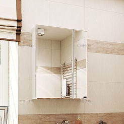 СанТа Зеркальный шкаф Стандарт 70 свет белый – фотография-7