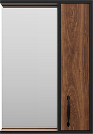 Misty Зеркальный шкаф Кедр 50 R орех/черный – фотография-1