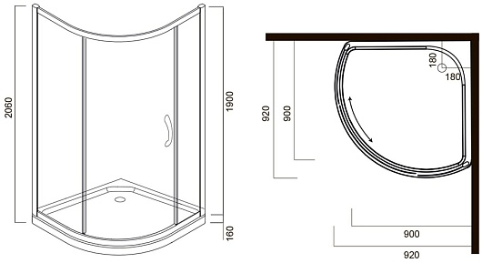 Am.Pm  Душевой уголок Bliss L Solo Slide – картинка-7