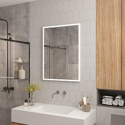 Continent Зеркало Frame White Led 700x1000 – фотография-7