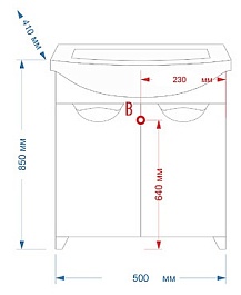 Misty Тумба для умывальника Лаванда 50 прямая – фотография-3