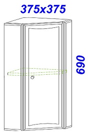 Aqwella Шкаф навесной Барселона В36 угловой – фотография-2