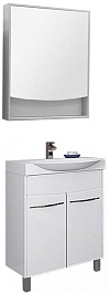 Акватон Мебель для ванной "Инфинити 76 H" белая, зеркало-шкаф – фотография-1