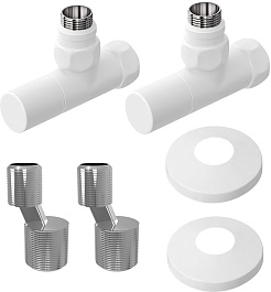 Lemark Комплект подключения Lemark LM03412RW для водяных полотенцесушителей белый – фотография-1