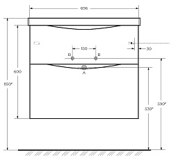 BelBagno Тумба с раковиной Marino-H60 70 подвесная Bianco Lucido – фотография-7