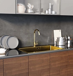 Mixline Смеситель для кухни 35k MLSS-0303G золото – фотография-4