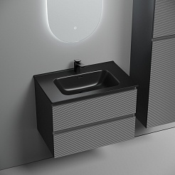 Sancos Тумба с раковиной Folk 70 grey soft раковина Element 71 CN7007MB – фотография-3