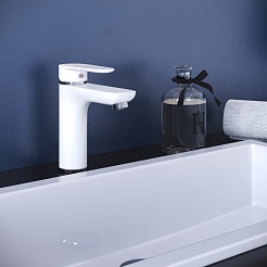 Aringa Смеситель для раковины Рейн AR02008WH белый/хром – фотография-3