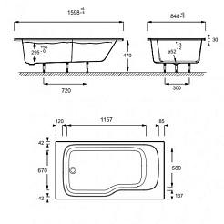 Jacob Delafon Акриловая ванна Bain-Douche Malice E6D066R-00 160х85 R – фотография-6