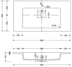 Style Line Раковина мебельная Line 90х48 – фотография-3