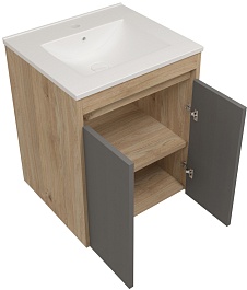 Teymi Тумба под раковину Netta 50 подвесная без фасада дуб – фотография-4