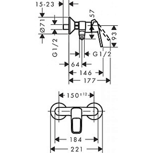 Hansgrohe Смеситель Logis loop 71247000 для душа – фотография-2