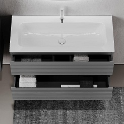 Sancos Тумба с раковиной Folk 120 grey soft раковина Grace 121 CN7017 – фотография-5