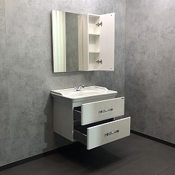 Comforty Мебель для ванной Неаполь 80 подвесная белая – фотография-4