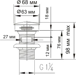 Zollen Донный клапан для раковины SP90001 Click Clack – фотография-2
