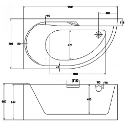 BelBagno Акриловая ванна BB44-1500-R – фотография-5
