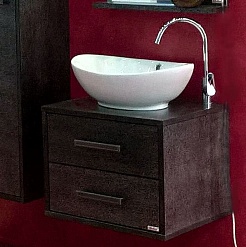 Sanflor Тумба для умывальника Румба 60/2 с ящиками, венге, патина серебро – фотография-1