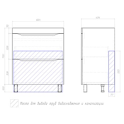 Vigo Тумба под раковину Grani 70 напольная белая/дуб золотой – фотография-6