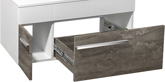 Runo Мебель для ванной Вудлайн 85 Bella железный камень/белая – картинка-5