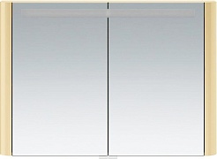 Am.Pm Зеркальный шкаф Sensation 100, с подсветкой, нуга, глянцевая – фотография-1