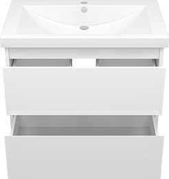 Misty Тумба с раковиной Алиса 75, 2 ящика, подвесная – фотография-3