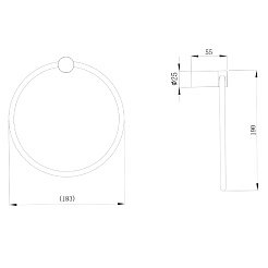 Raiber Полотенцедержатель Graceful RPB-80006 матовый черный – фотография-3