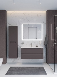 BelBagno Тумба с раковиной Etna 100 подвесная темно-серая матовая – фотография-12