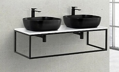 BelBagno Консоль с раковиной Etna-Kraft 140 чёрная матовая столешница EK-140-2-BL – фотография-1