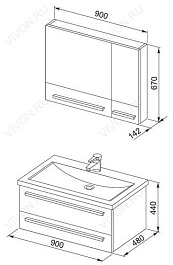 Aquanet Зеркальный шкаф "Нота 90" камерино черный – фотография-3