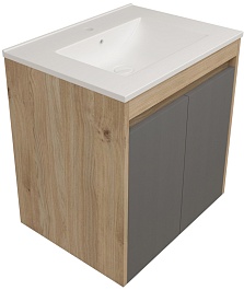 Teymi Тумба под раковину Netta 60 подвесная без фасада дуб – фотография-2