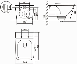 Azario Унитаз подвесной Cascad M AZ-10002 безободковый белый – фотография-17